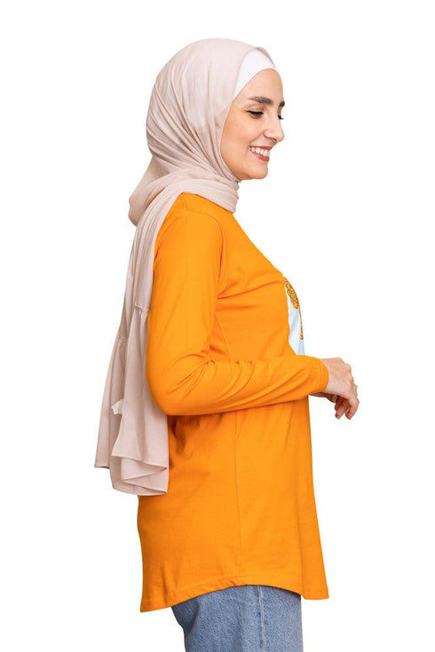 Orange Peel Printed Long - Sleeve Design 30 - Khotwh